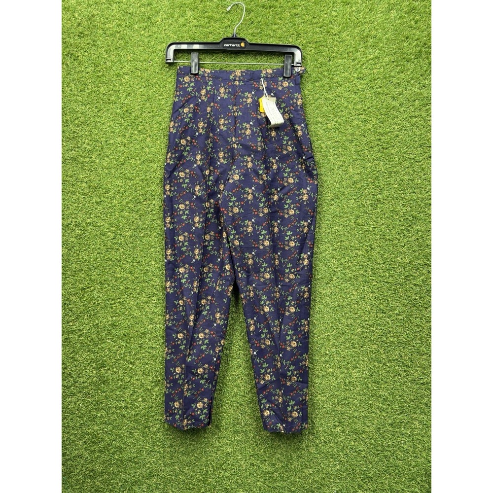 Vintage 70s Kmart Disco Pants Womens 4 Fits 22x24 Floral Pleated Geometric NWT